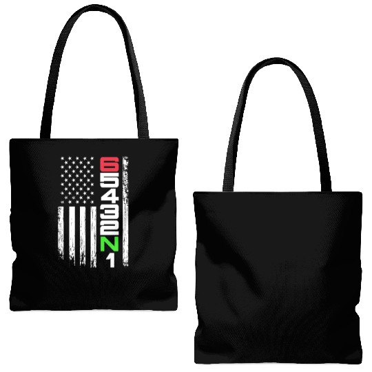 65432N1 Gear Motorcycle USA American Flag Tote Bags (AOP)