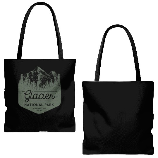 Glacier National Park Hiking Montana Tote Bags (AOP)