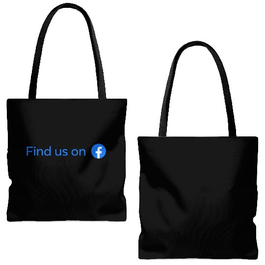 find us on facebook Tote Bags (AOP)