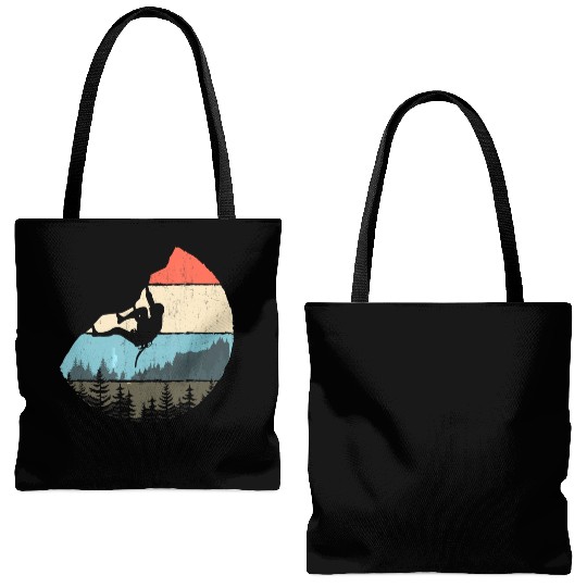 Vintage Style Rock Climbing Retro Bouldering Tote Bags (AOP)