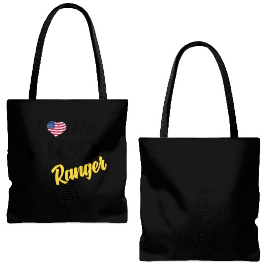 Proud US Army Ranger American Military Family Flag Tote Bags (AOP)