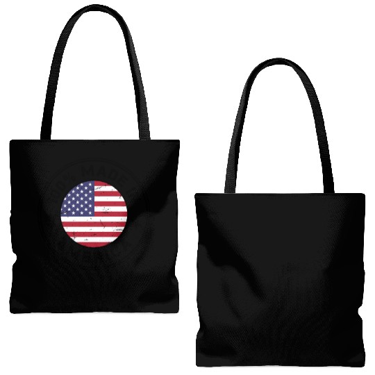 USA Made in America flag stamp Tote Bags (AOP)