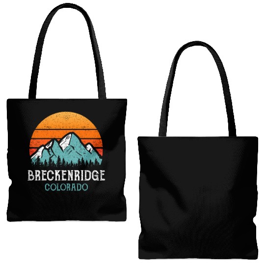 Vintage Breckenridge Tote Bags (AOP) Retro Sun Mountains