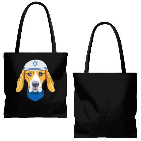 Cute Beagle Hanukkah Funny Dog Lover Jewish Gift Tote Bags (AOP)