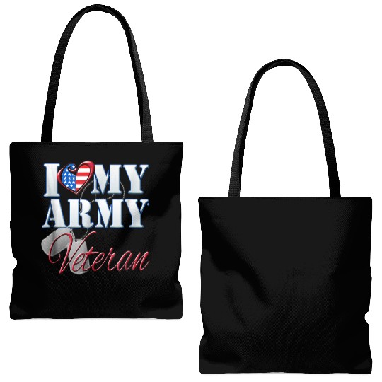 I Love My Army Veteran Patriotic Men Women Tote Bags (AOP)