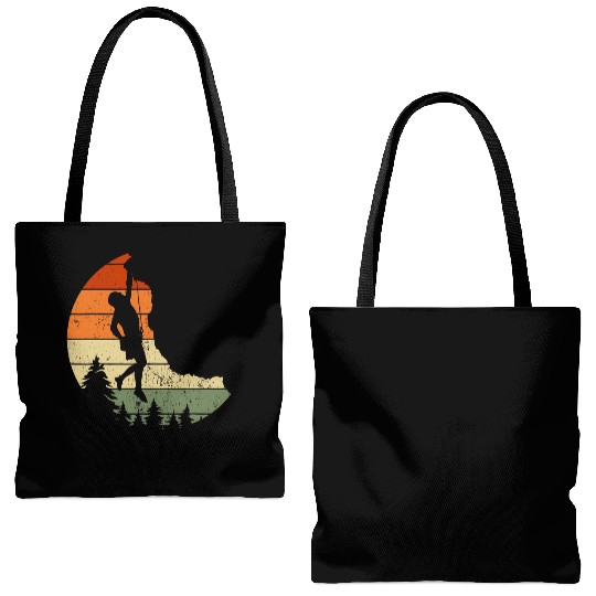 Retro Rock Climbing Vintage Climber Tote Bags (AOP)
