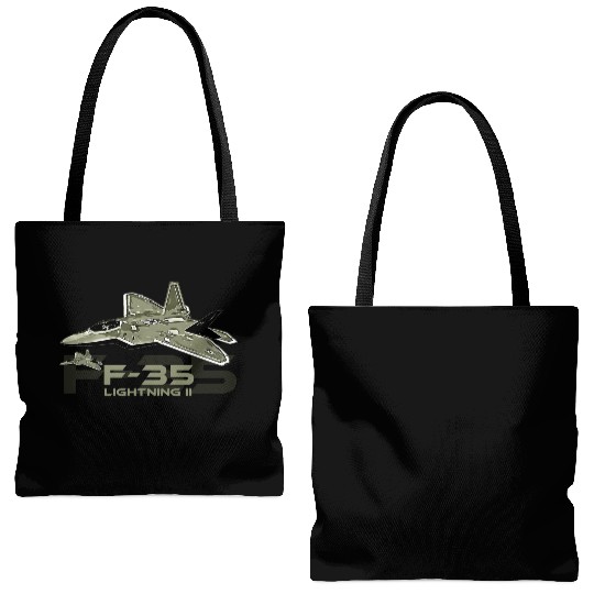 F-35 Lightning fighter jet Tote Bags (AOP)