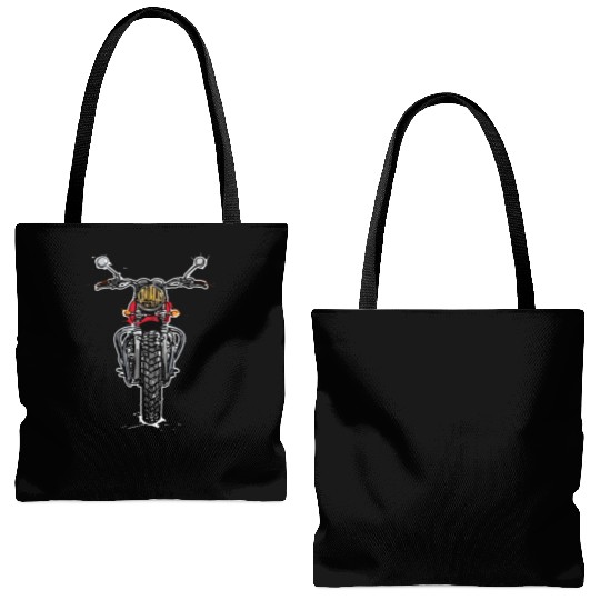 Vintage Motorbike Biker Motorcyclist Ride Tote Bags (AOP)