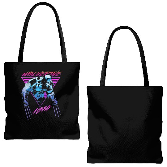 M-a-r-v-e-l W-o-l-verine Neon Retro Logan Graphic Tote Bags (AOP)