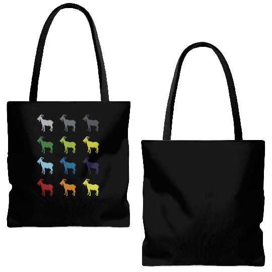 Neon Pop Art Retro Goat Animal Gift Idea Tote Bags (AOP)
