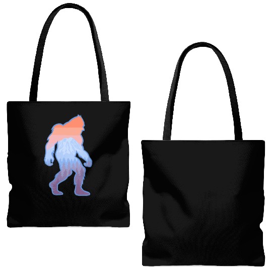 Mt Rainier Bigfoot Sasquatch Tote Bags (AOP)
