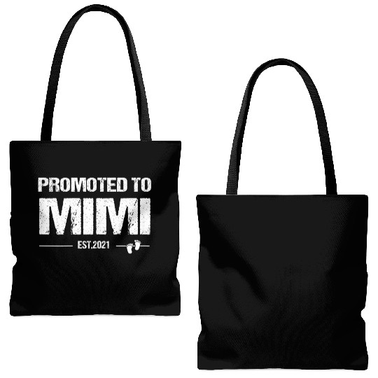 Womens Promoted To Mimi Est 2021 Mommy Mothers Day Tote Bags (AOP)