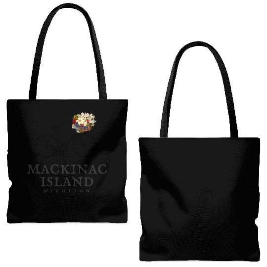Mackinac Island Bike Michigan Tote Bags (AOP)