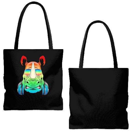 Rhino Rhinoceros Music DJ - Africa Collection Tote Bags (AOP)