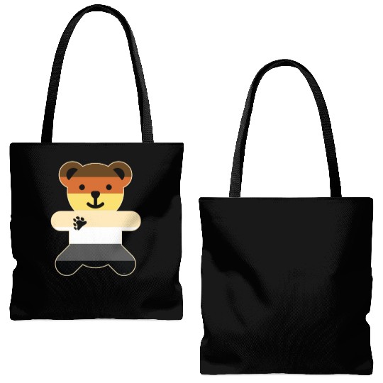 Bear Brotherhood Flag Bear Gay Pride graphic Tote Bags (AOP)