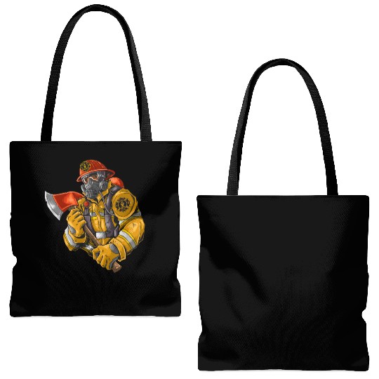 firefighter fire brigade fire station blueish use Tote Bags (AOP)