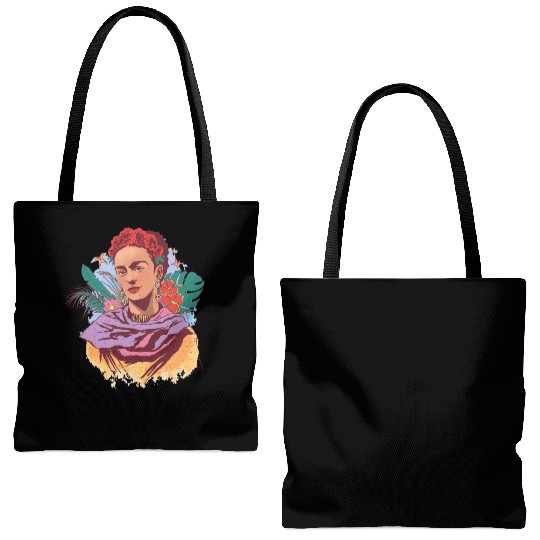FRIDA KAHLO COLOR PORTRAIT Tote Bags (AOP)