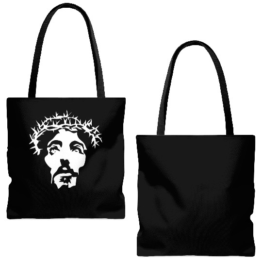 Jesus crown of thorns stencil Tote Bags (AOP)