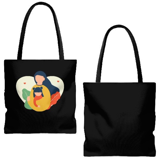I Love You, Mama & Baby Tote Bags (AOP), Mommy and Me Tote Bags (AOP)