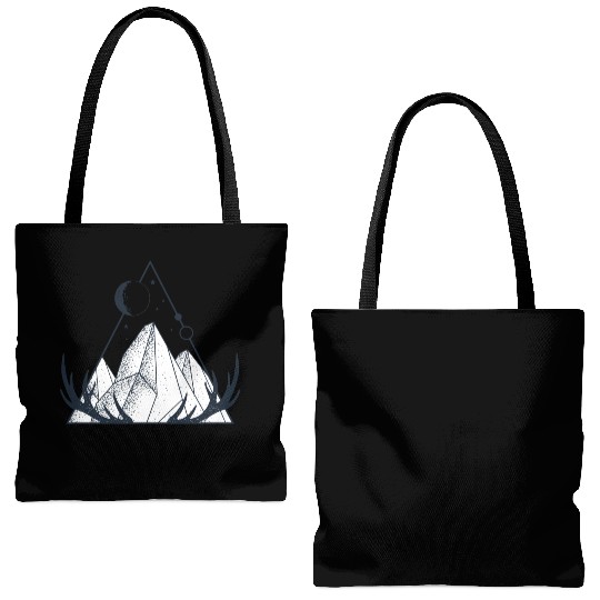 Mountain nature summer hiking alps outdoor trees Tote Bags (AOP)