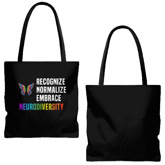 Recognize Embrace Neurodiversity Tote Bags (AOP)
