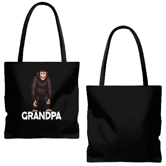 Monkey Grandpa Chimpanzee Tote Bags (AOP)