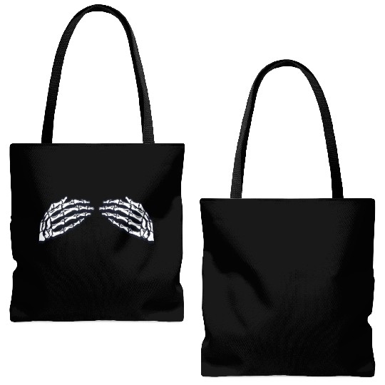 Women's Skeleton Hands Breasts Tote Bags (AOP)