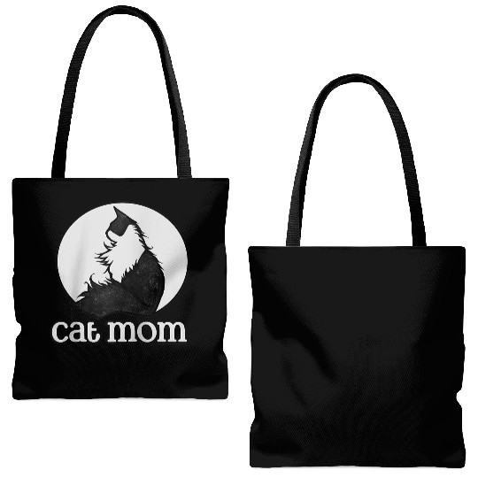 Cat Mom Tuxedo cat artwork I love my tuxedo cat Tote Bags (AOP)