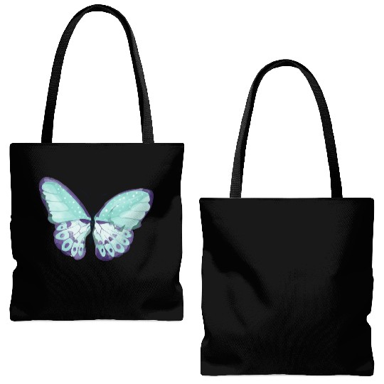 Light Green Butterfly Tote Bags (AOP)