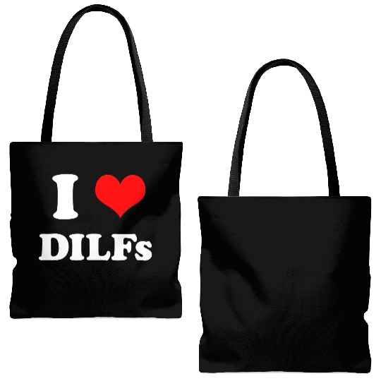 I Love DILFs Gift Idea Tote Bags (AOP)