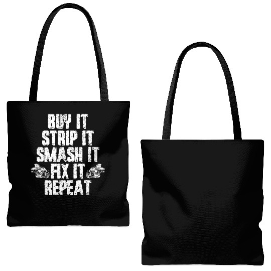 Buy Strip Smash Fix Repeat Demolition Derby Car Tote Bags (AOP)