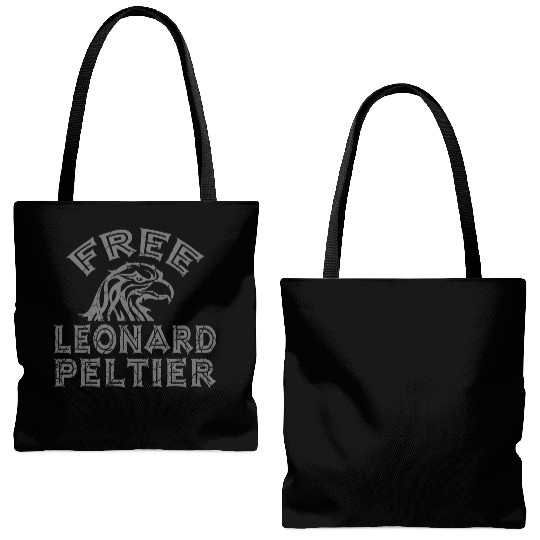 FREE LEONARD PELTIER EAGLE NATIVES grau used look Tote Bags (AOP)