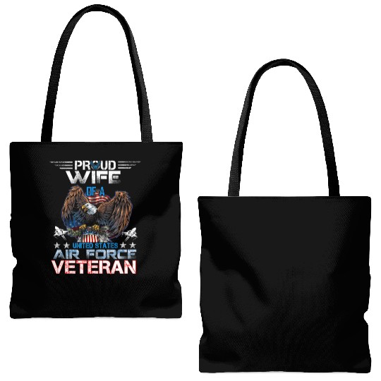 Veteran-Proud Wife Of Us Air Force Veteran Patriot Tote Bags (AOP)