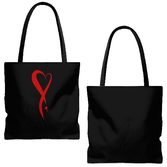 Heart bleeding, hand drawn Tote Bags (AOP)