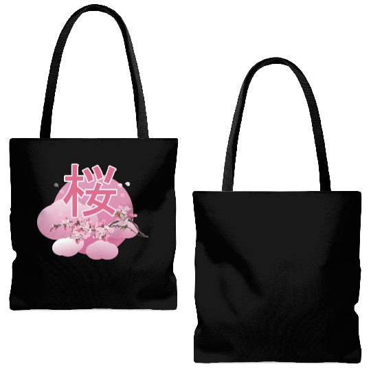 Cherry bloosom , Sakura, Cherry Blossom Tote Bags (AOP)