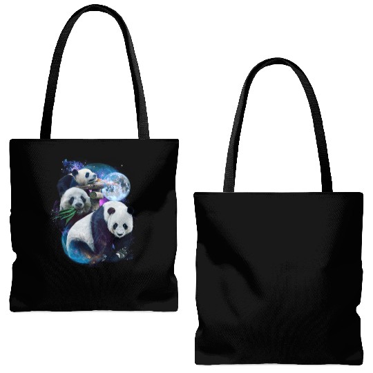 3 Moon Panda Funny Sichuan Bamboo Bear Animal Love Tote Bags (AOP)