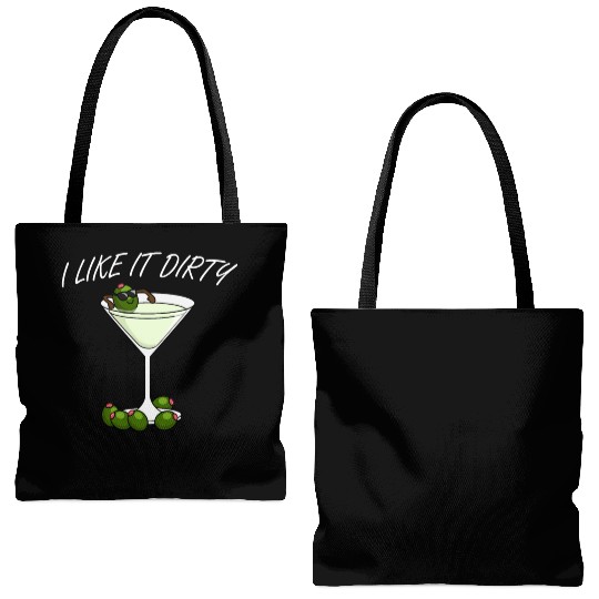 I Like It Dirty Martini Lover Drink Olive Martini Tote Bags (AOP)