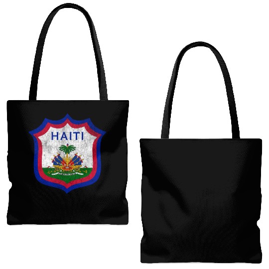 Haiti Crest Design Tote Bags (AOP)