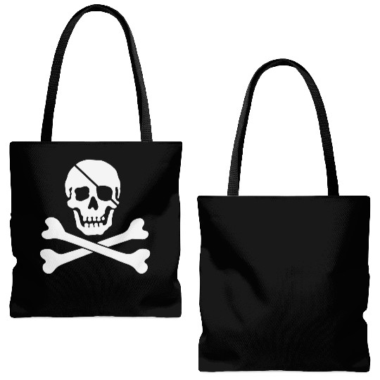 Jolly Roger Pirate Flag Skull and Crossbones Tote Bags (AOP)