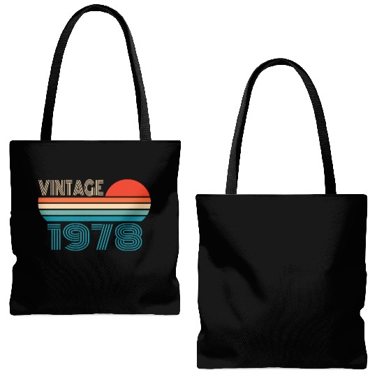 1978 Vintage born in Retro age Birthday gift idea Tote Bags (AOP)