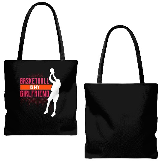 Basketball Is My Girlfriend Funny Basketball Coach Tote Bags (AOP)