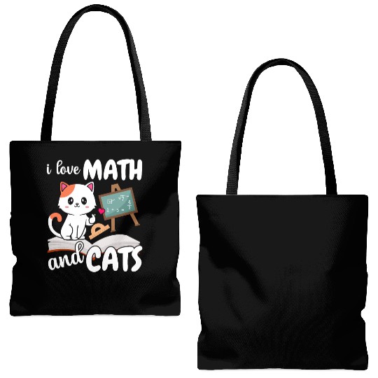 I Love Math And Cats Mathematics Tote Bags (AOP)