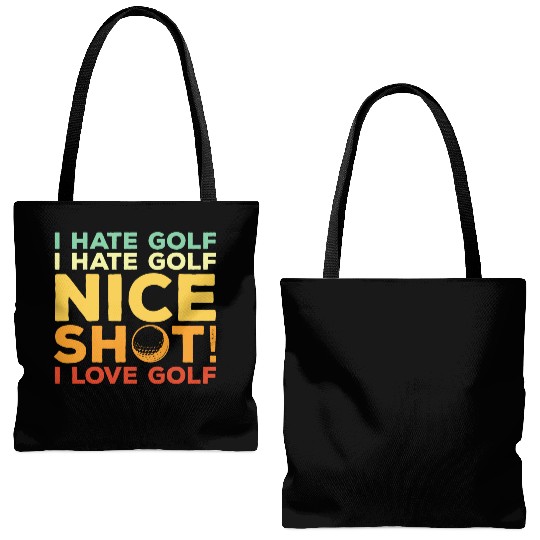 I Hate Golf Nice Shot I Love Golf Tote Bags (AOP)