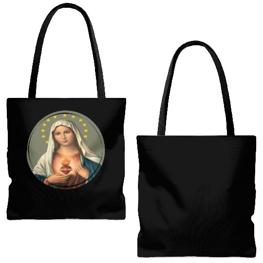 Virgin mary madonna maria ave maria catholic bibel Tote Bags (AOP)