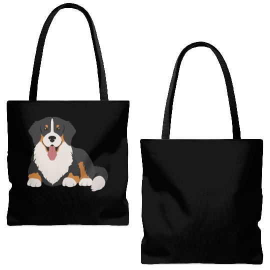 Bernese Mountain Dog Face Tote Bags (AOP)