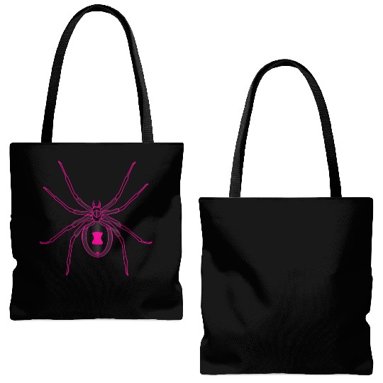 Black Widow Pink Design Tote Bags (AOP)