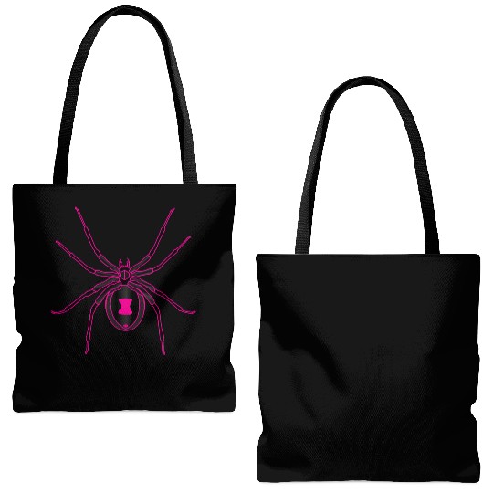 Black Widow Pink Design Tote Bags (AOP)