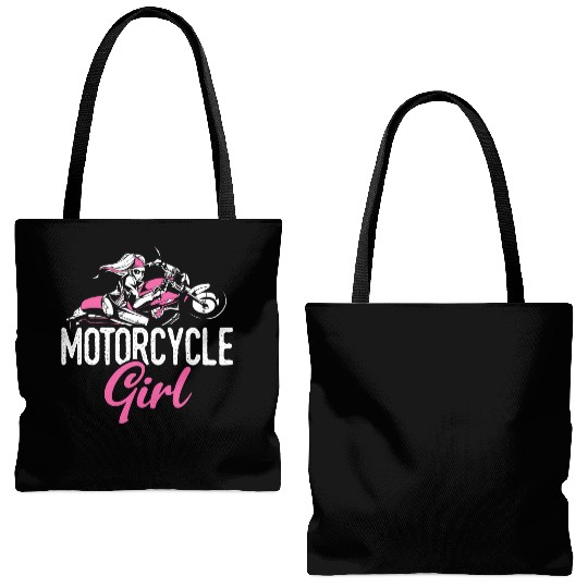 Motorcycle Girl Bike Motor Motorcycle Tote Bags (AOP)