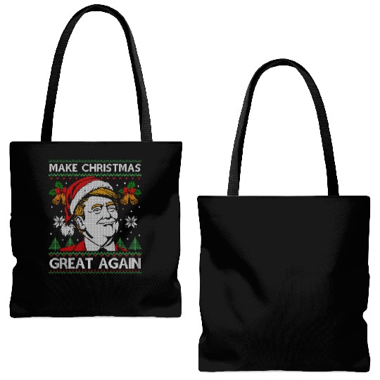 Make Christmas Great Again Funny Trump Ugly Xmas Tote Bags (AOP)