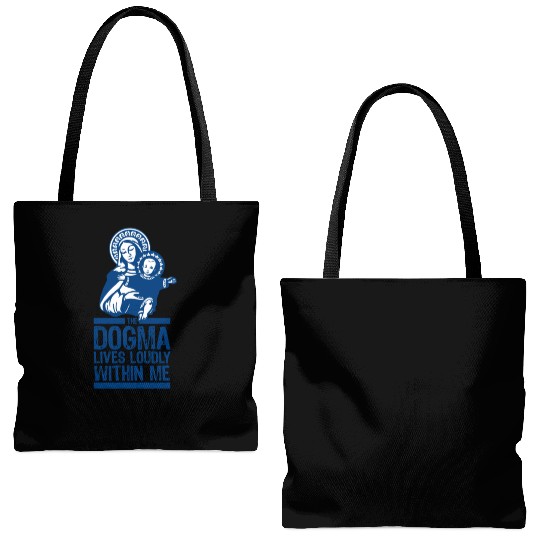 Dogma Lives Loudly Within Mary the Madonna Essenti Tote Bags (AOP)